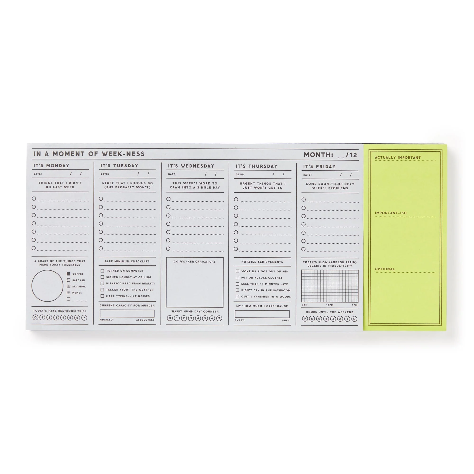 In a Moment of Weekness Weekly Planner Pad - Image 4