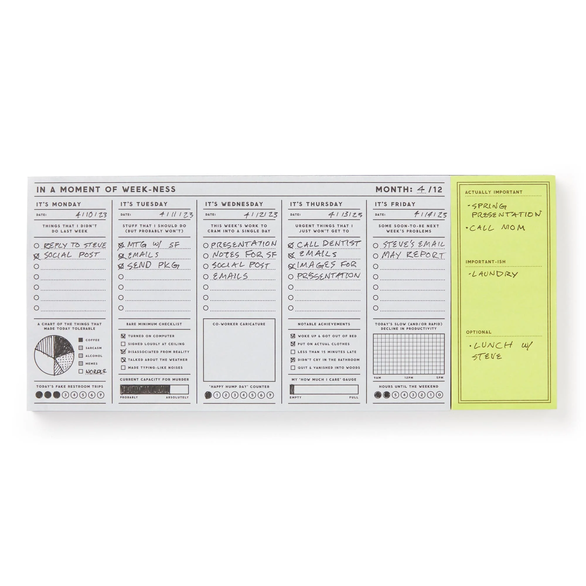 In a Moment of Weekness Weekly Planner Pad - Image 5